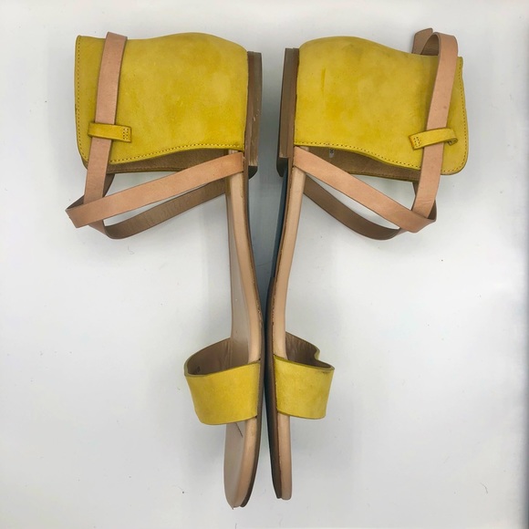 MARIA SHARAPOVA BY COLE HAAN FLAT YELLOW SANDALS - Picture 3 of 16